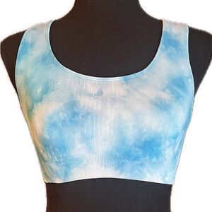 Sky Blue Tie-Dye Racerback Sports Bra. Women’s size Medium.